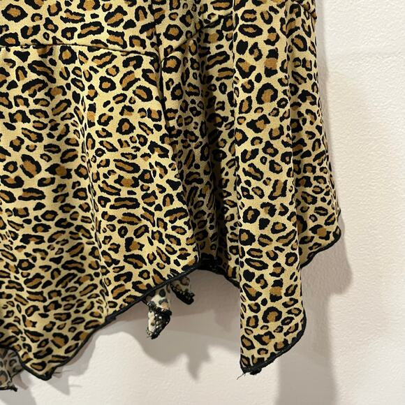 AGB Byer California Leopard Asymmetrical Skirt Size L Y2K Boho Handkerchief - Picture 5 of 9